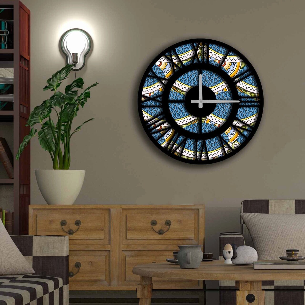 Ceas de perete, 5050MS-075, ø50 cm, Multicolor - imagine 3